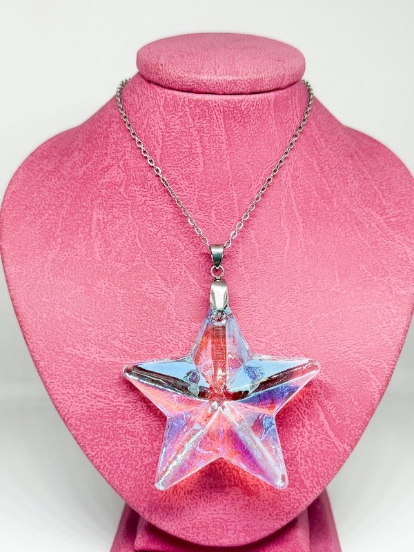 Producto - Conjunto acero quirúrgico estrella transparente reflejos celestes