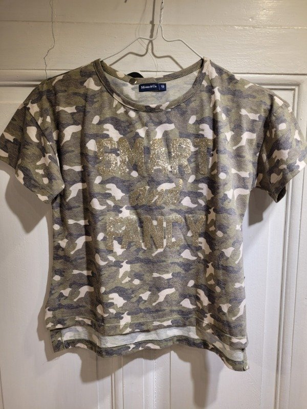 Producto - Remera MIMO camuflada Talle 12 años - PRECIO: 14X