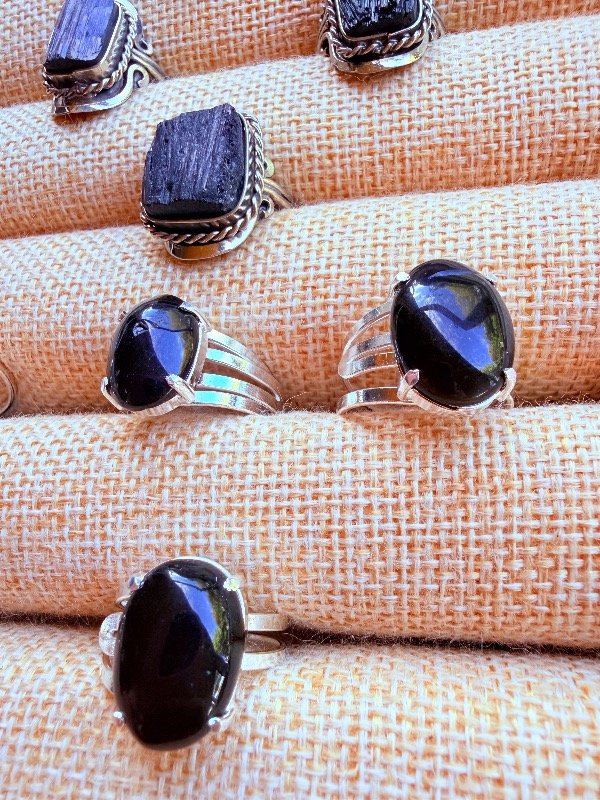 Producto - Anillo obsidiana negra