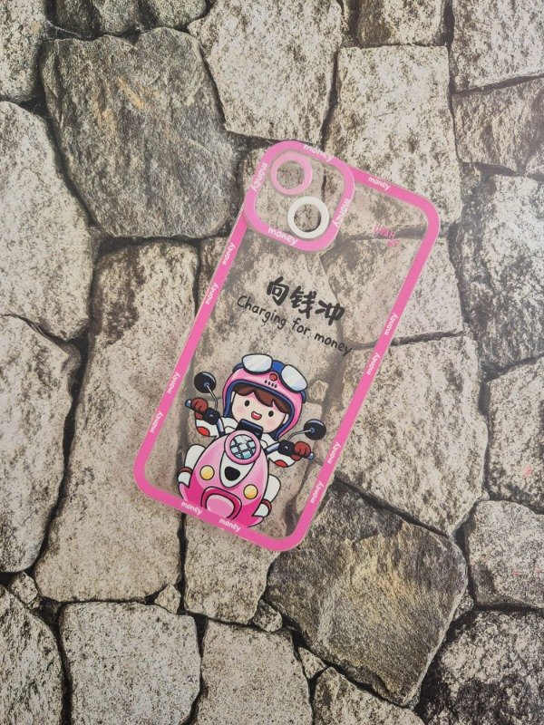 Producto - Funda tpu diseño Iphone 13 moto rosa