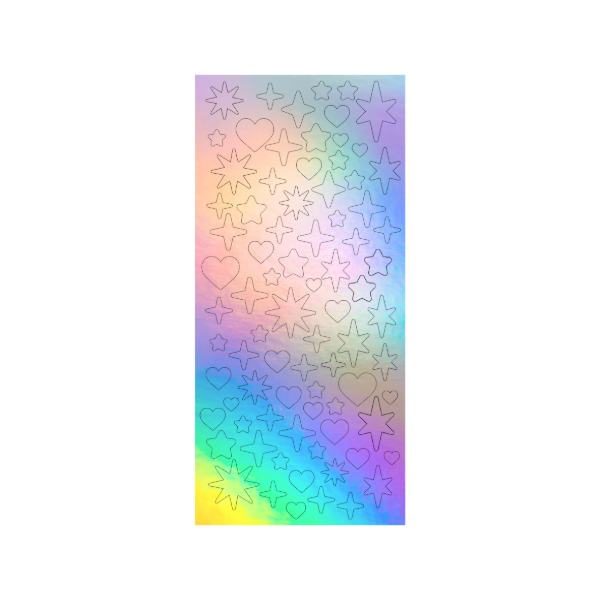 Producto - Deco Estrellas y corazones Holografico Liso