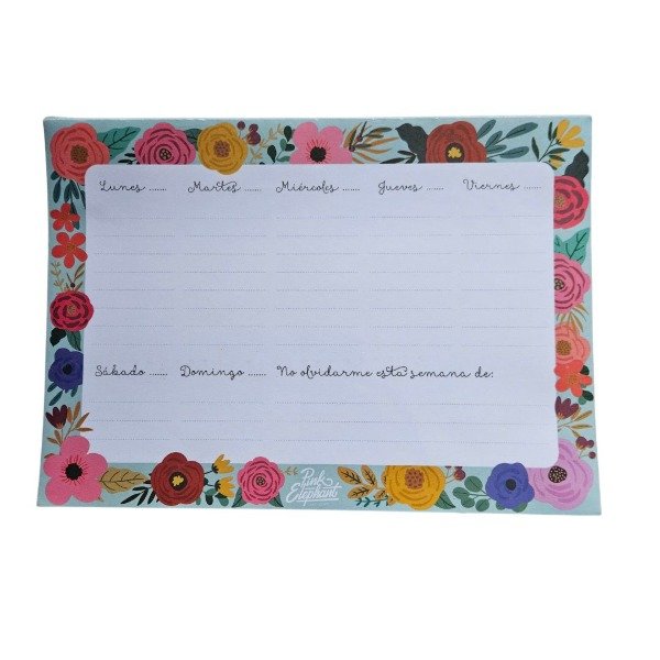Producto - Planner Semanal Flores (Pink Elephant)