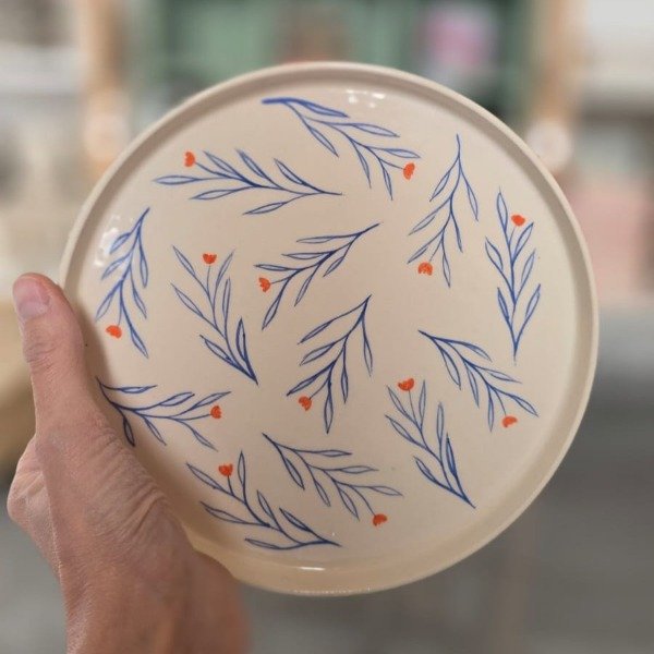 Producto - Plato hoja azul