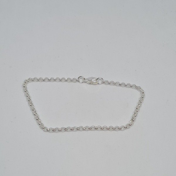 Producto - Pulsera plateada rolo 3mm 19cm