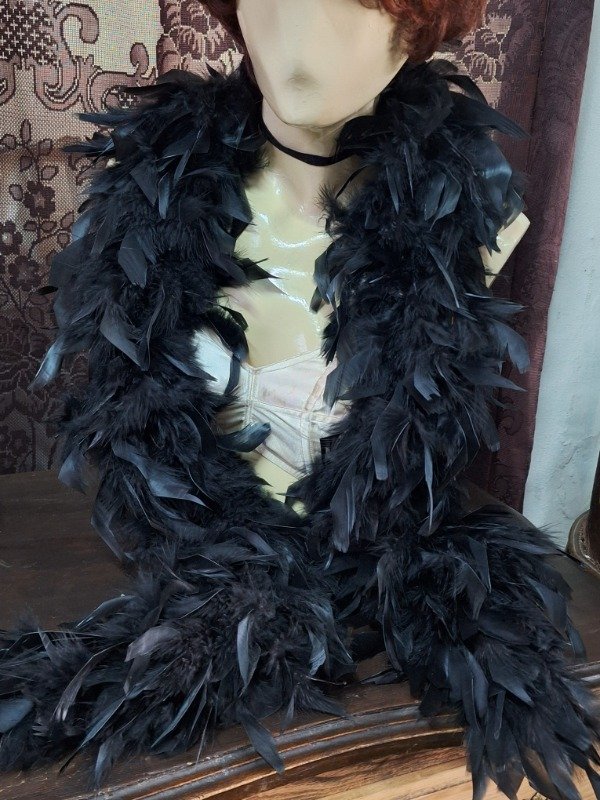 Producto - Boa de plumas negras 1.60mts - 4