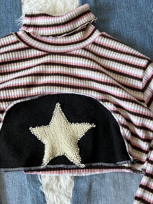 Polera croptop stripey star talle s — imagen 3