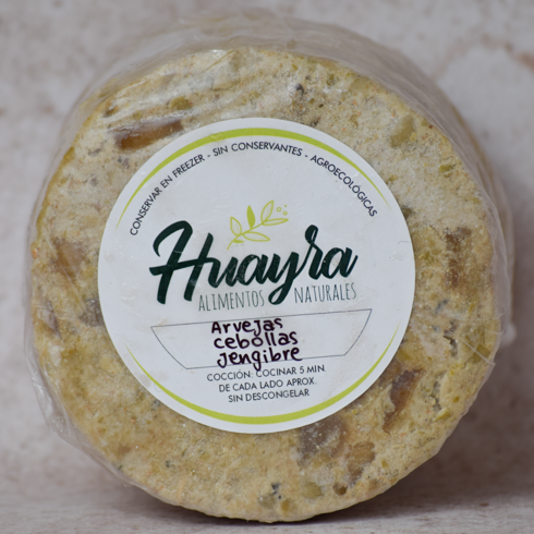 Producto - Hamburguesas de Arveja, cebolla caramelizada y jengibre - 4 u - Huayra