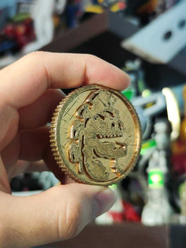 Producto - Iman 3D Premium / Power Coin Zyuranger Mighy Morphin Dragonzord 5 cm Oro - 2