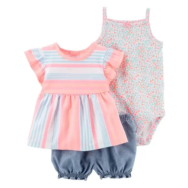 Producto - Trio Beba Verano Remera Rayada Fluo