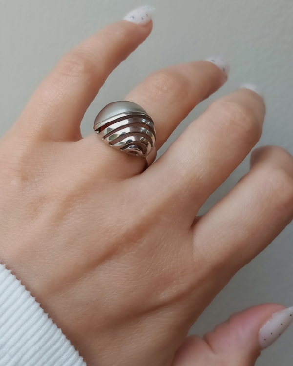 Producto - Anillo Xl .Plata Rodinada ( Oro blanco)