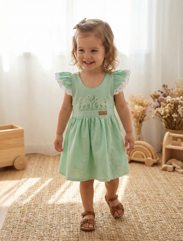 Producto - Vestido tusor verde