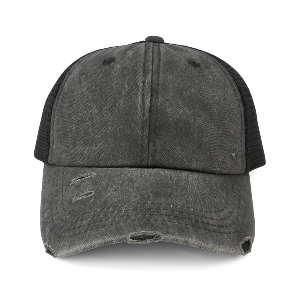 Producto - Gorra color gris oscuro, Lisa estilo Trucker Vintage, desgastada, Unisex
