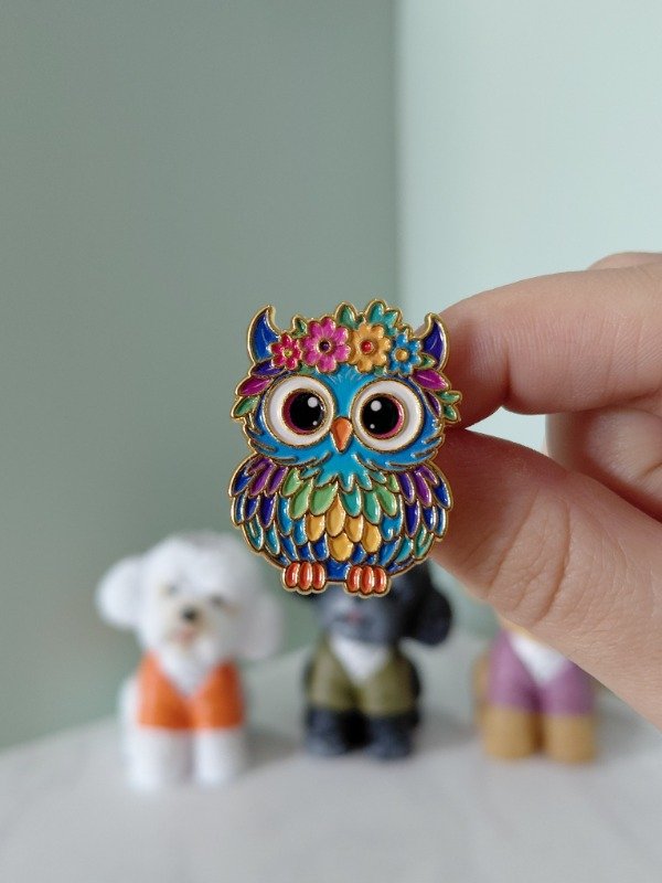 Producto - Pin metalizado - Búho en dorado #3020