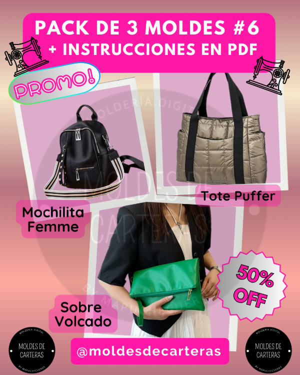 Producto - PACK 3 MOLDES #6 - 3 MOLDES + PASO A PASO PDF
