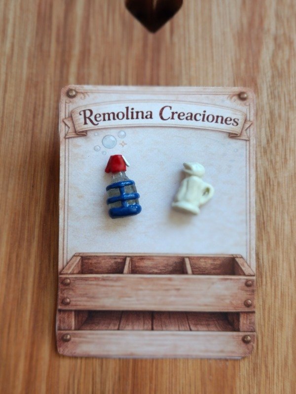 Producto - Aros fijos de sifón azul y pingüino