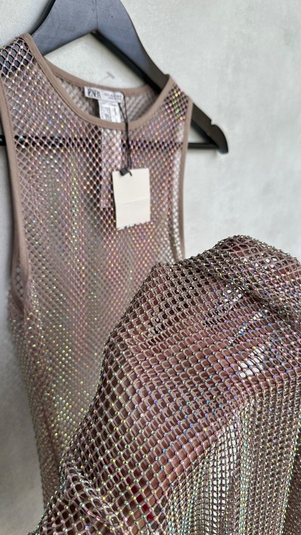 Producto - Vestido extra largo brillos Zara - 6