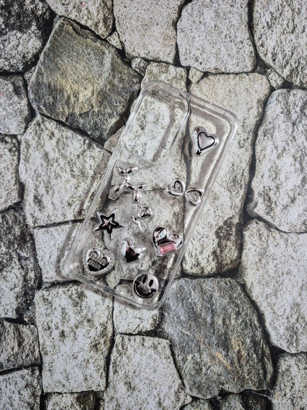 Producto - Funda rigida charms Samsung S25 plata