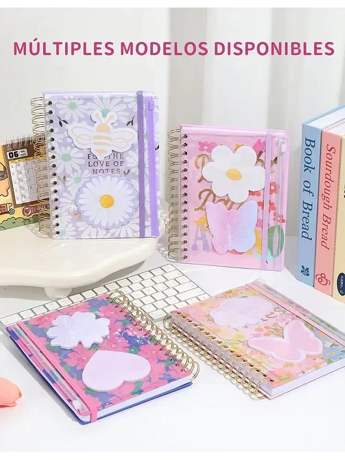 Producto - Cuaderno Espiral tapa dura + Estuche Pvc + Post It Primavera - 1