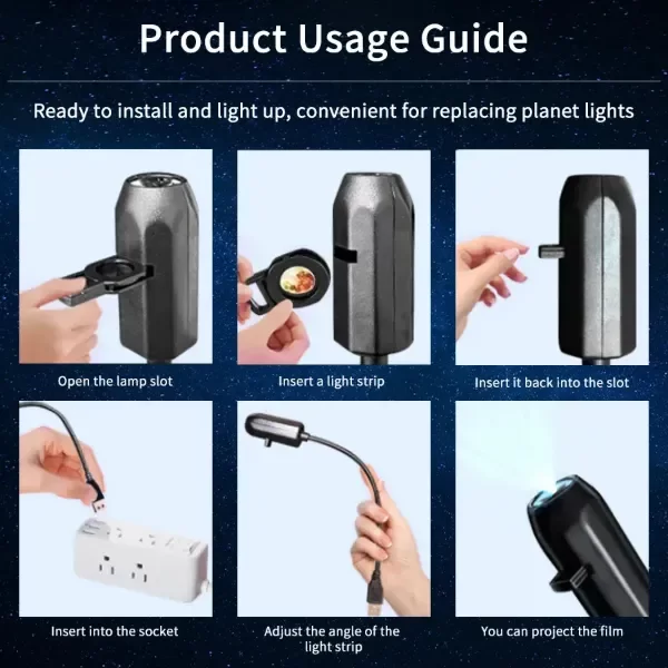 Producto - Mini Proyector Luz Led Nocturna Usb Luna Planetas 10 Chips - 2
