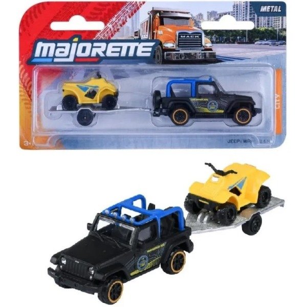Producto - Majorette City Trailer Jeep Wrangler + Cuatriciclo