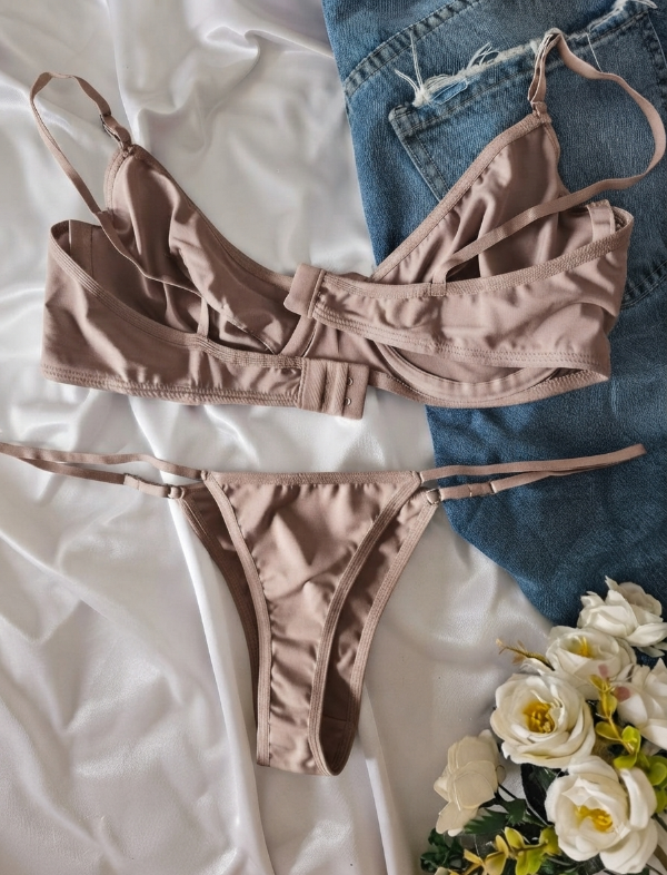 Producto - CONJUNTO DE LYCRA CON ARO BEIGE (A14 F) - 1