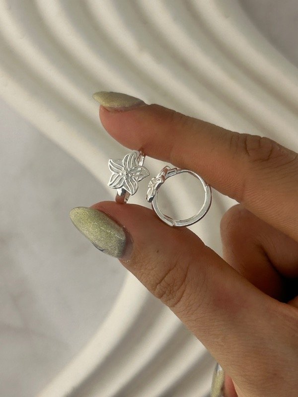 Producto - ARGOLLAS DE PLATA FLORES 0905