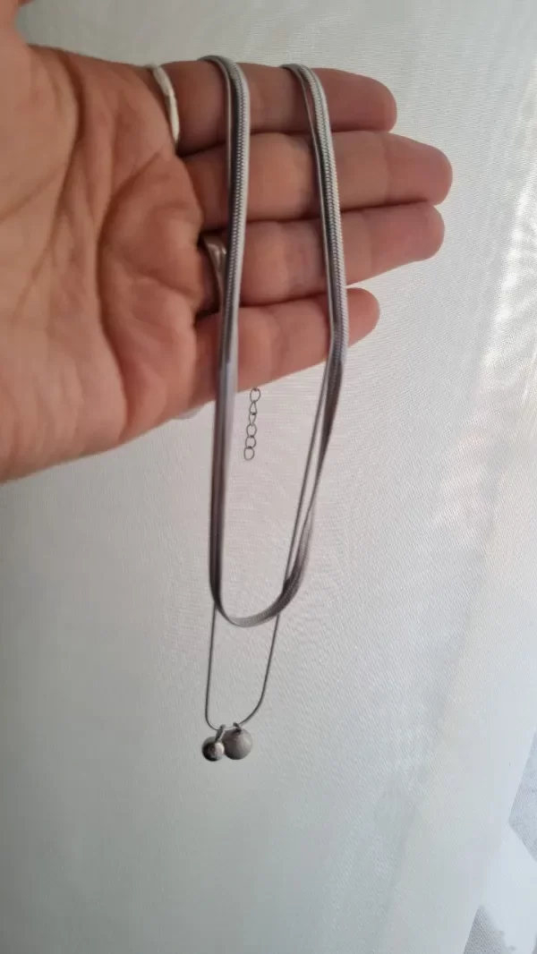 Producto - Gargantilla doble con bolita arenada aq