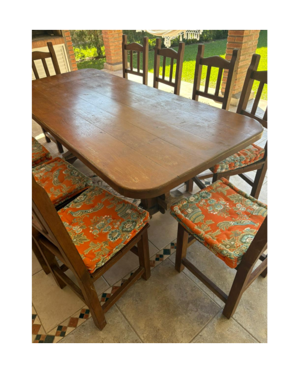 Producto - Mesa de algarrobo con 10 sillas / 220x98