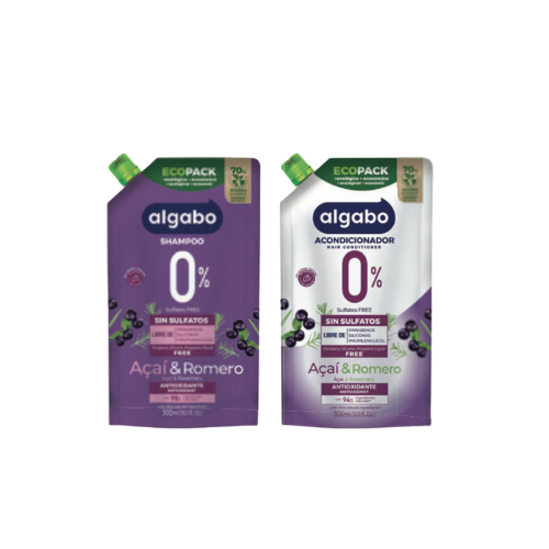 Producto - Combo Shampoo y Acondicionador SIN SAL DOY PACK Acai y Romero 300ml