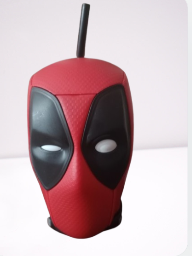 Producto - Vaso figura de Deadpool 3D con Sorbete - Licencia oficial Marvel
