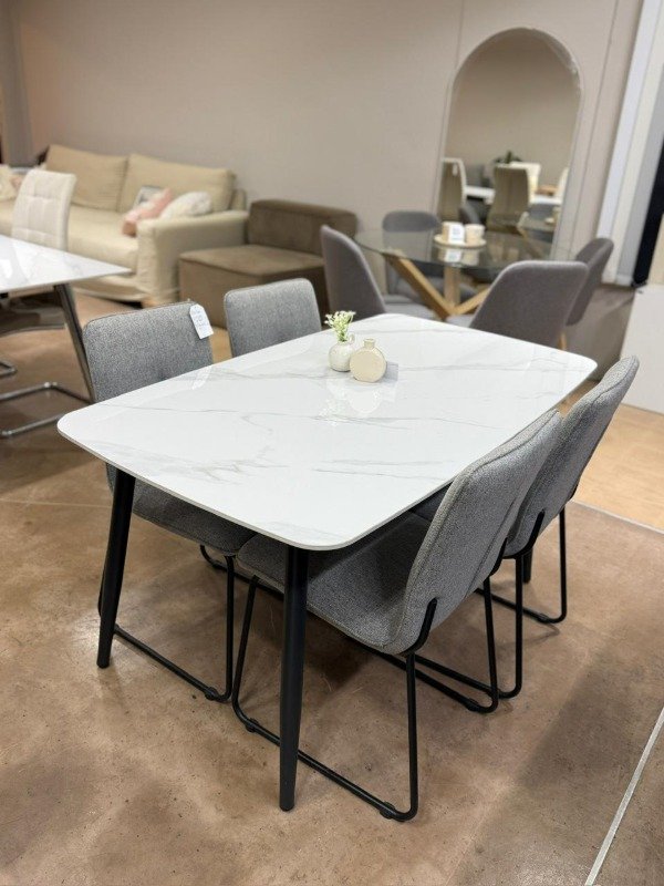 Producto - OFERTA  JUEGO DE  MESA Y SILLAS / MESA CUADRADA TAPA NEOLITH DE 140 X 80