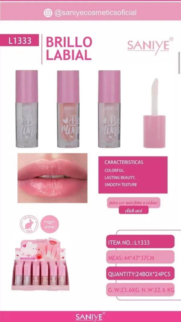 Producto - SANIYE LABIAL BRILLO BE MINE