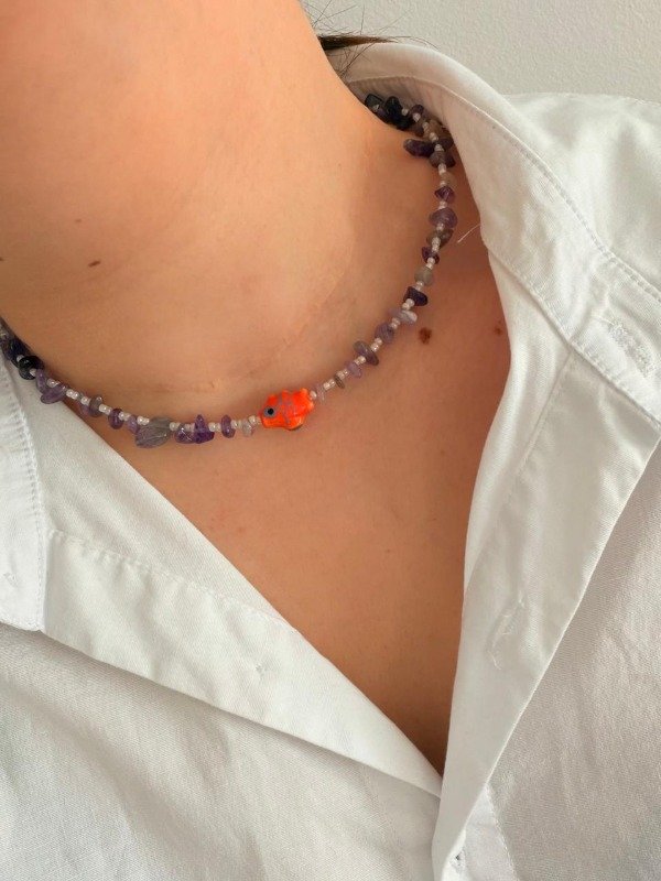 Producto - Collar amatista pez - 1