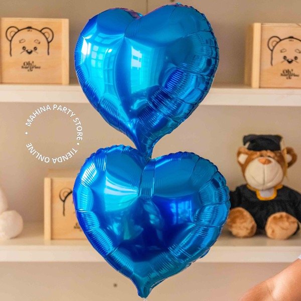 Producto - Globo corazon azul metalizado 18"
