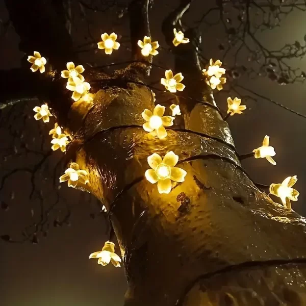 Producto - Guirnalda 80led Luz Solar Flor Cerezo 10mts Exterior Navidad - 4