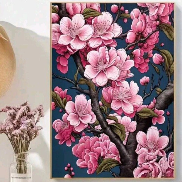 Producto - Diamond painting Flor Cereza 30x40cm