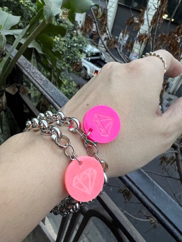 Producto - 2 pulseras rolo de acero diamante