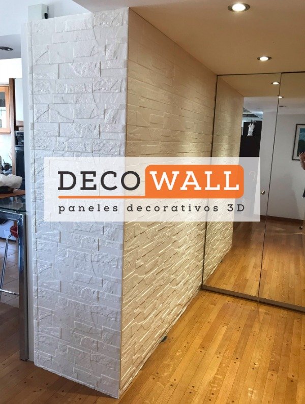 Placa de Pared Auto-adhesiva Decowall 3D Piedras Blancas - Polpor