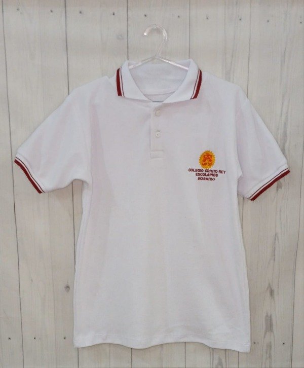 Producto - Chomba  blanca Logo  Cristo Rey
