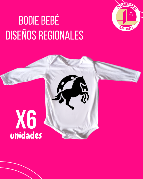 Producto - Body de Bebé - Diseños de caballos x6 unidades