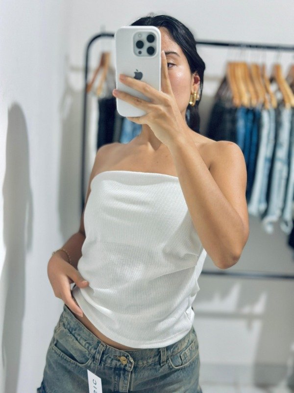 Producto - Top strapless Mona blanco
