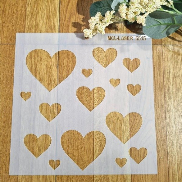 Producto - St 5515 de 20x20 cm Stencil Corazones