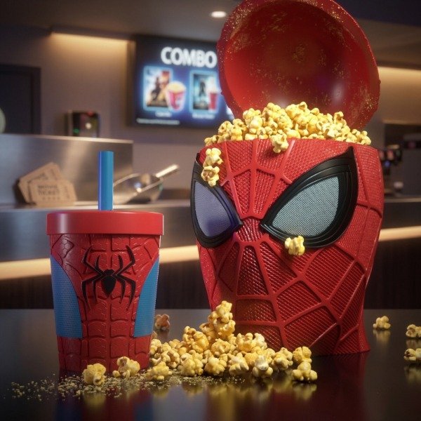 Producto - Combo Spiderman Vaso Milkshake + Pochoclera