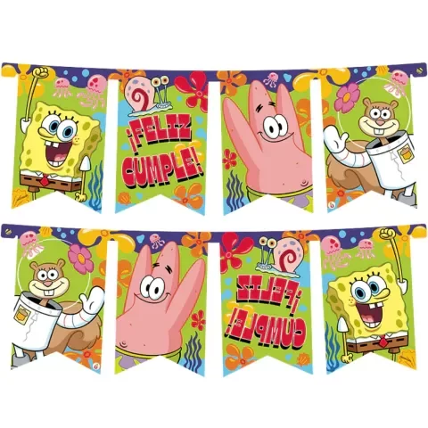 Producto - Banderín Bob esponja feliz cumpleaños