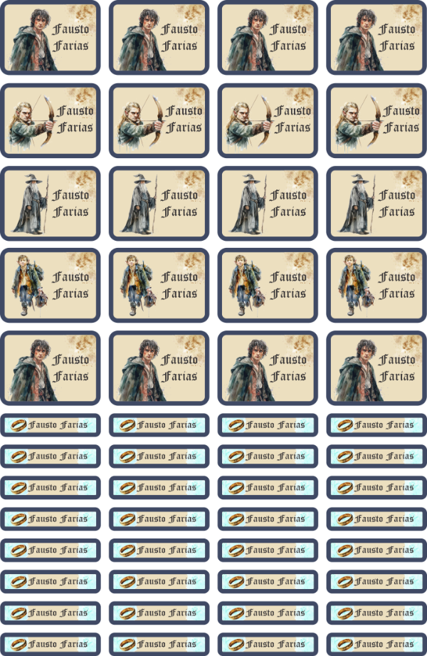 Producto - Etiquetas Escolares - Lord of the Ring