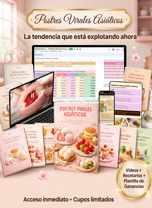 Producto - MEGA PACK EMPRENDEDOR REPOSTERIA ASIÁTICA (LLEVATE TODO EL CATÁLOGO)