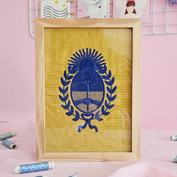 Producto - CUADRO ESCUDO NACIONAL FONDO MAIZ