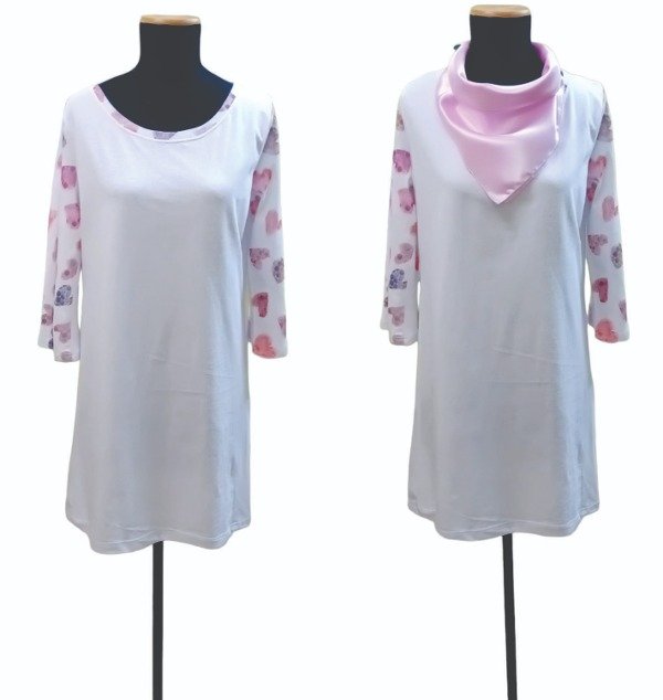 Producto - Vestido Fabiana- Talle 1 (equivale a talle 38)- Blanco y rosa