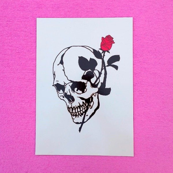 Producto - Póster Skull Rose [Cartón brillante]