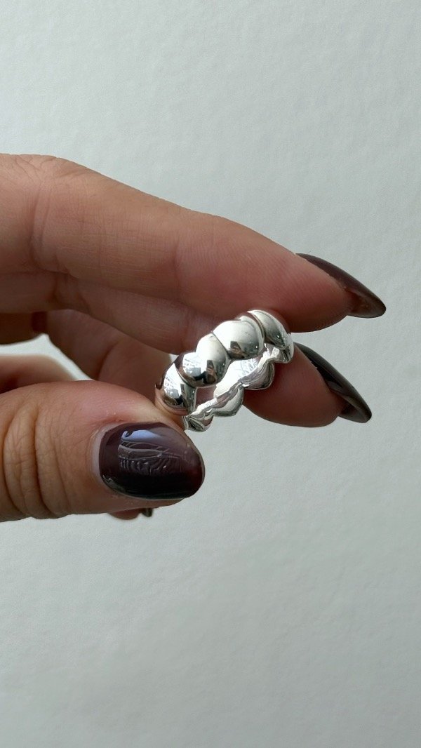 Producto - Anillo inflado sin fin corazones bombe lisos 17mm P925 - 1